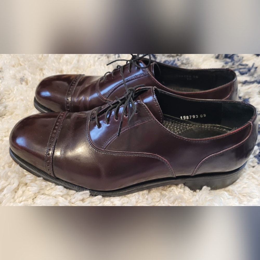 Florsheim Men’s Burgundy Leather Lexington Cap Toe Oxford Shoes Size 9 17067-05